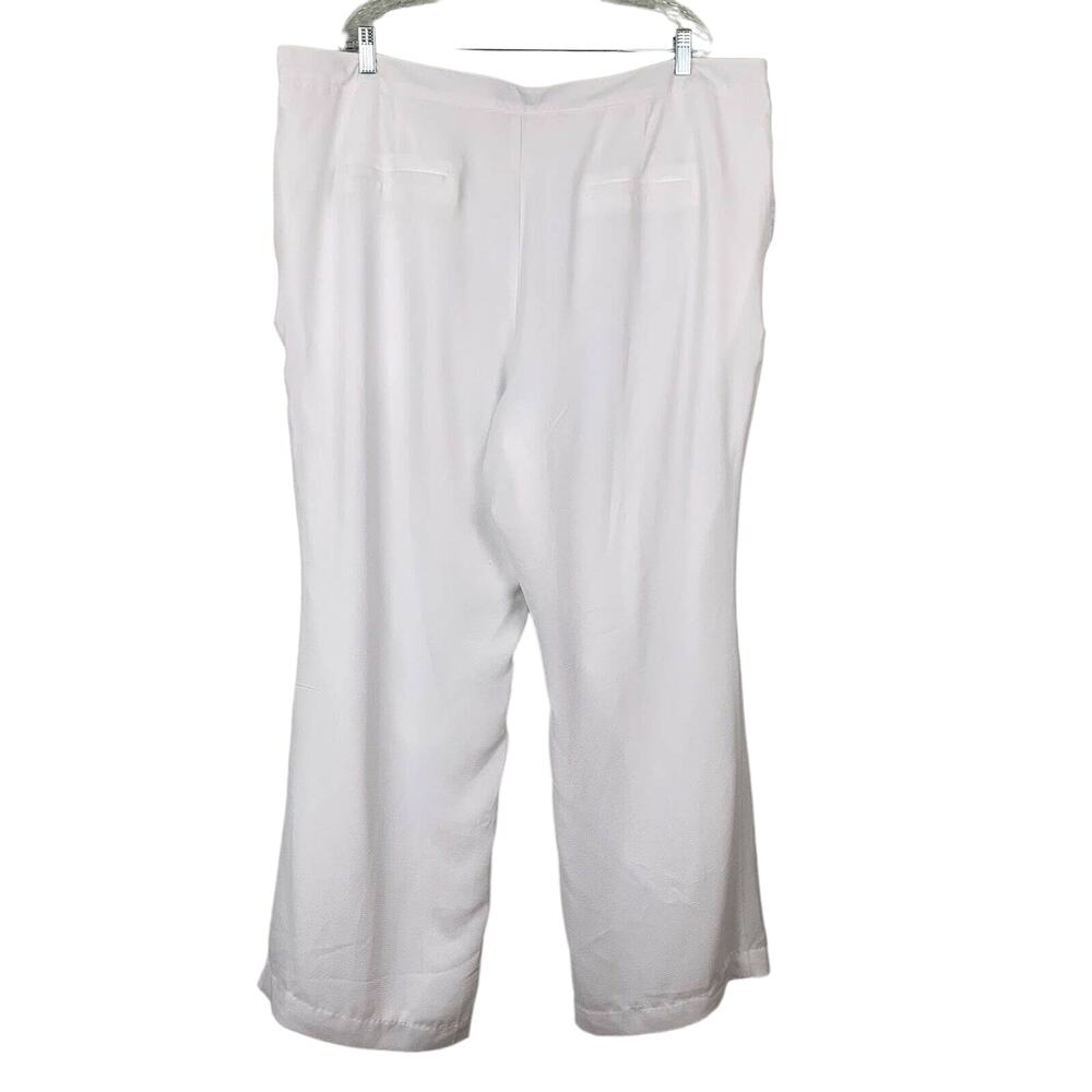 Jessica London Pants White 24 Chiffon Lined Lightweight Pockets Stretch New